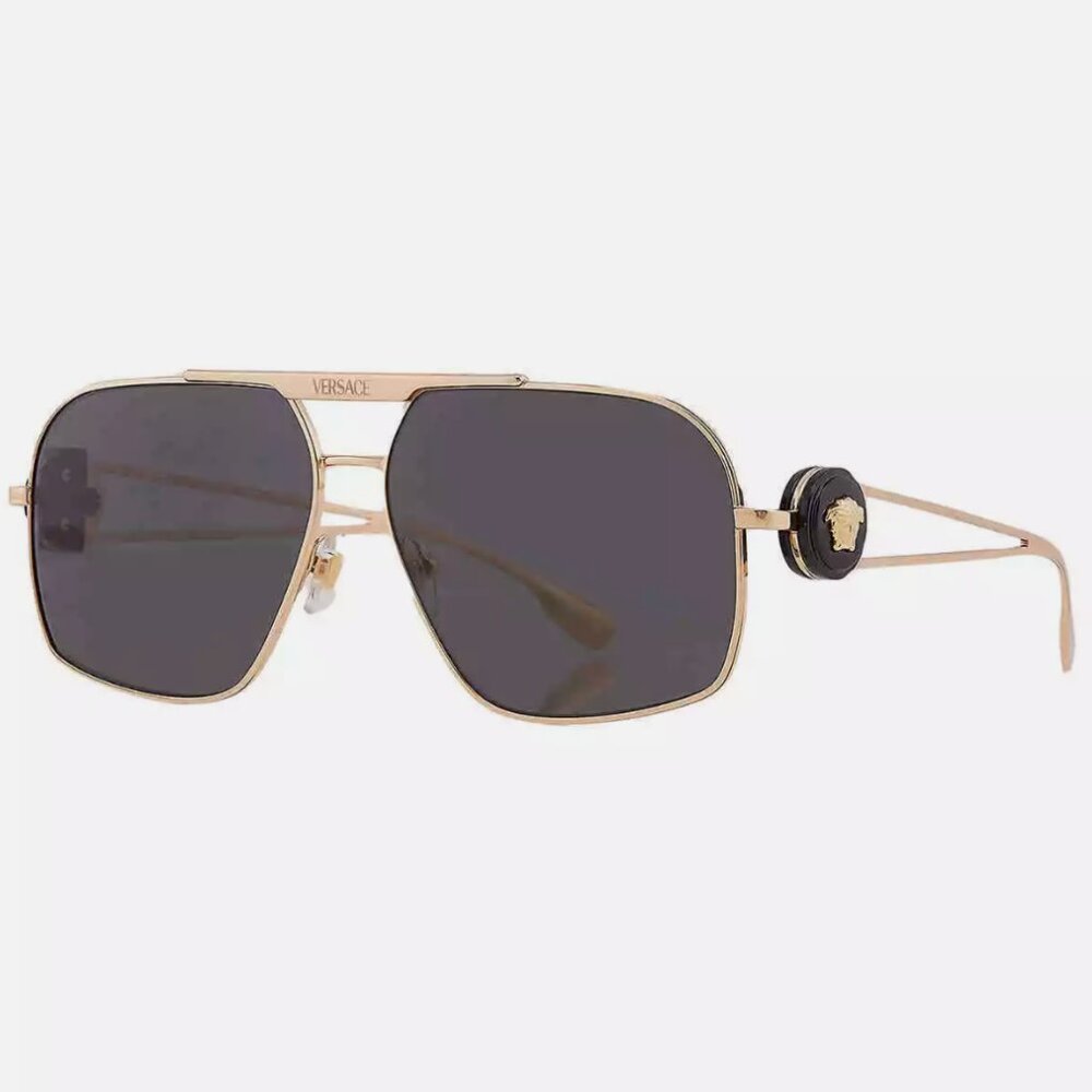 Versace Grey Navigator Men's Sunglasses